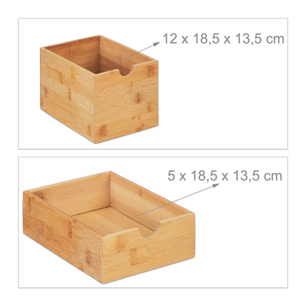 Stolní organizér se 3 zásuvkami, bambus a MDF