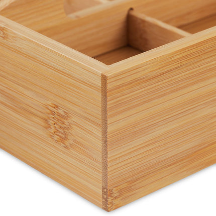 Stolní organizér s 9 přihrádkami, bambusové úložiště