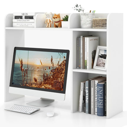 Desk Shelf Multipurpose Wooden Table Shelf 3 Tier Computer Desk Display Shelf White