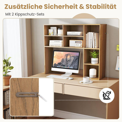 Desk Shelf with 7 Compartments for Monitors Up to 27""