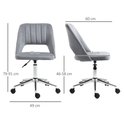 Ergonomická otočná židle k psacímu stolu ve vzhledu sametu, tmavě šedá