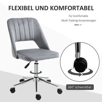 Ergonomická otočná židle k psacímu stolu ve vzhledu sametu, tmavě šedá