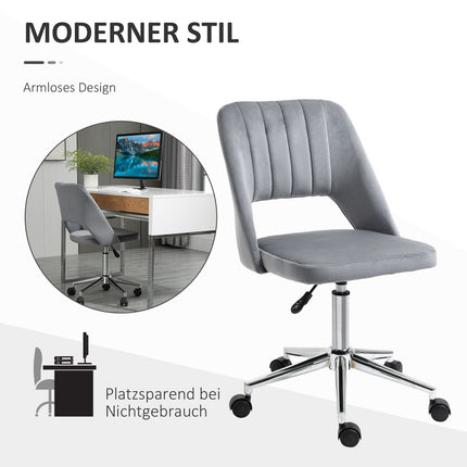 Ergonomická otočná židle k psacímu stolu ve vzhledu sametu, tmavě šedá