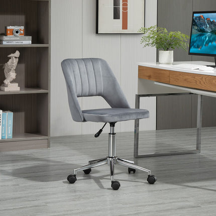Ergonomická otočná židle k psacímu stolu ve vzhledu sametu, tmavě šedá