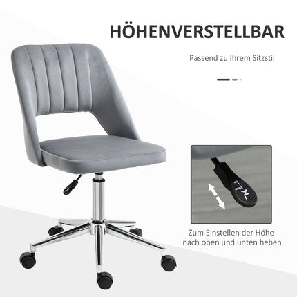 Ergonomická otočná židle k psacímu stolu ve vzhledu sametu, tmavě šedá