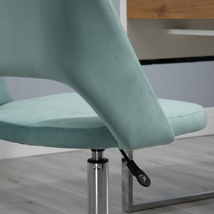Ergonomická židle k psacímu stolu ze zeleného sametu – nastavitelná, bez područek