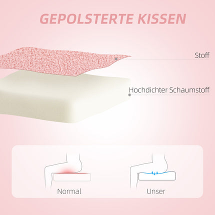 Houpací křeslo se srdcovou opěrkou – nastavitelné, bez područek, útulné, růžová