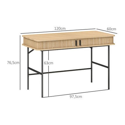 Oak Desk with storage, office table with shelf - 120x60x76.5 cm