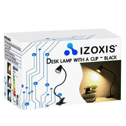 Stolní lampa s klipem – černá Izoxis 19454
