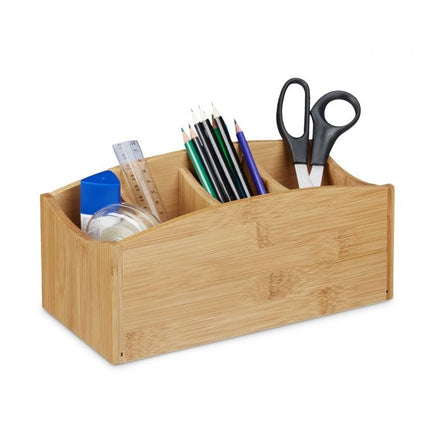 Stolní organizér z bambusu se 4 přihrádkami