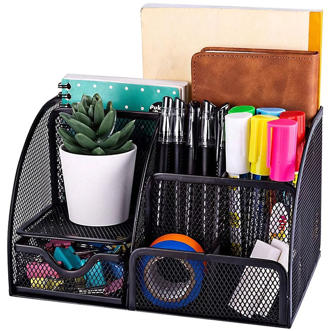 Stolní organizér – 6 přihrádek – černý