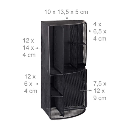Stolní organizér se 6 policemi, kov