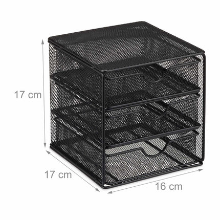 Stolní organizér kovový se 3 přihrádkami