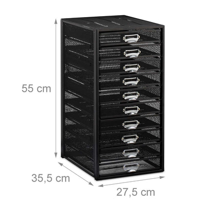 Úložný box na stůl A4 s 10 zásuvkami
