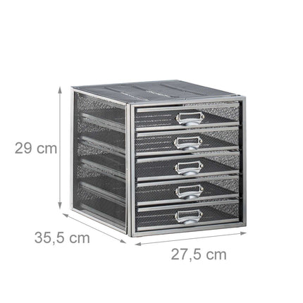 Úložný box na stůl A4 s 5 zásuvkami