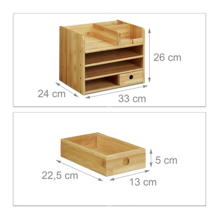Úložný organizér na stůl, bambus
