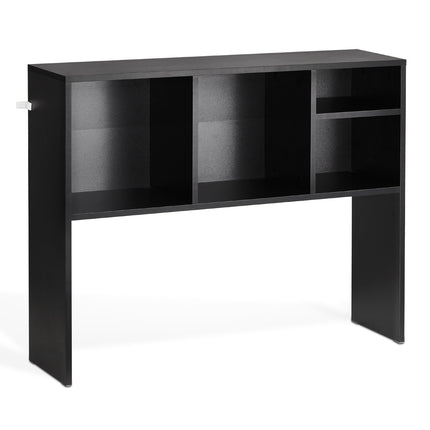 Desktop Bookshelf Hutch, 1-Tier, 37 in, Black Wood