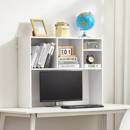 Desktop Bookshelf Hutch, 1-Tier, 37 in, White