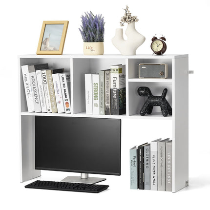 Desktop Bookshelf Hutch, 1-Tier, 37 in, White