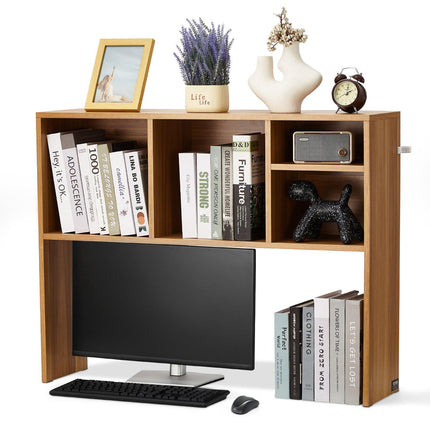 Desktop Bookshelf Hutch, 1-Tier Wood, 37-Inch Wide