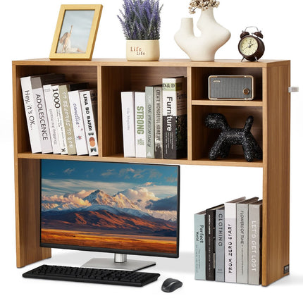 Desktop Bookshelf Hutch, 1-Tier Wood, 37-Inch Wide
