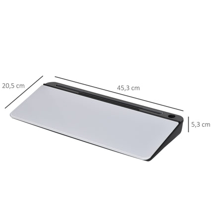 Skleněná popisovací tabule se stolním stojánkem, 45x20cm, bílá+černá