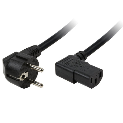 Napájecí kabel CEE 7/7 90° - C13 90° černý 2m
