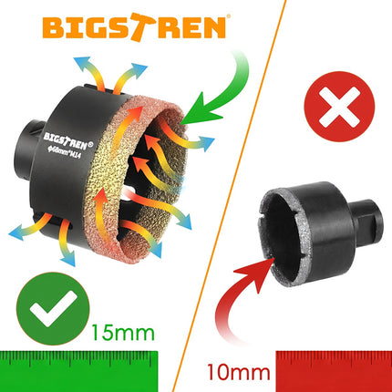 Sada diamantových vrtacích korunek, 13 ks, 6-68mm, závit M14