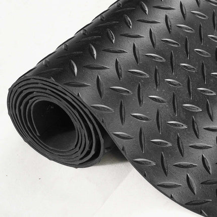 Diamond-Plate Rubber Flooring Roll, 3mm 4ft x 10ft