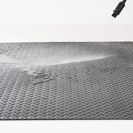 Diamond-Plate Rubber Flooring Roll, 4 ft x 15 ft, 3 mm, Black