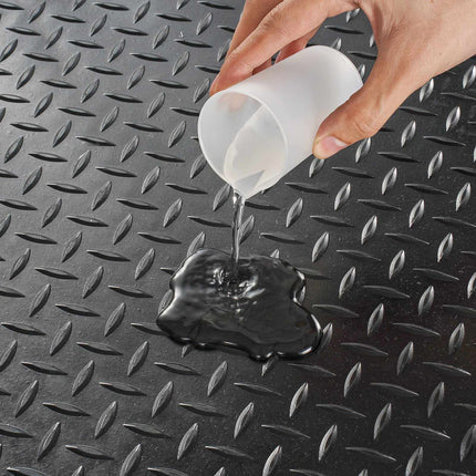 Diamond-Plate Rubber Flooring Roll, 4 ft x 15 ft, 3 mm, Black