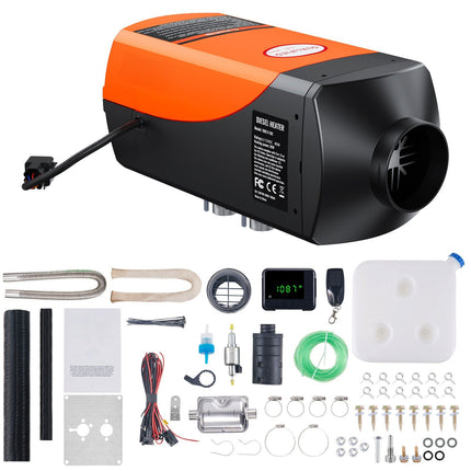 Diesel Air Heater 12V 24V 2kW, LCD Remote, 10L Tank
