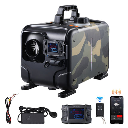 Diesel Air Heater 8kW, 12V/24V, Bluetooth App, Remote, CO Alarm