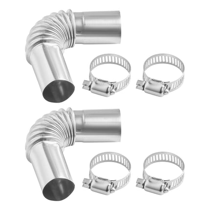 Diesel Heater Exhaust Elbow 25mm, 2pcs, 4 Clamps