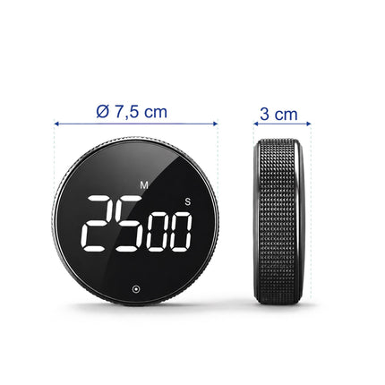 Digitální kuchyňská minutka, LED displej, magnetická, černá