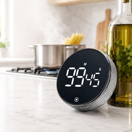 Digitální kuchyňská minutka, LED displej, magnetická, stříbrná