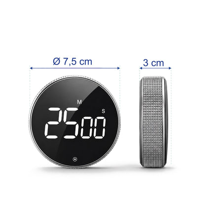 Digitální kuchyňská minutka, LED displej, magnetická, stříbrná