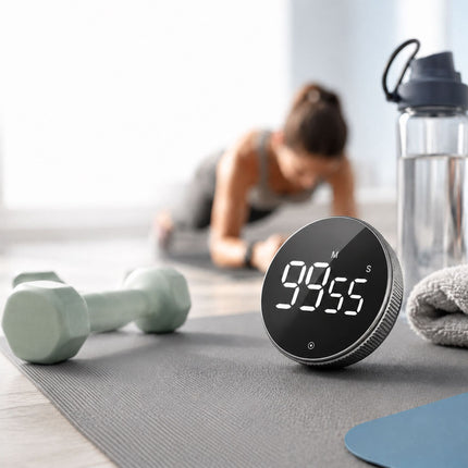Digitální kuchyňská minutka, LED displej, magnetická, stříbrná