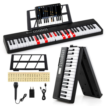 Digitální piano, skládací s 61 klávesami, funkce Split, mikrofon