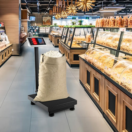 Digitální plošinová váha 300kg, 50g, výpočet ceny LB/KG