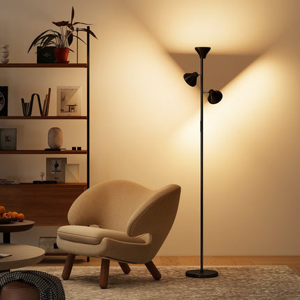 Stmívatelná stojací lampa s čtecí lampičkou, RGB, dálkové ovládání