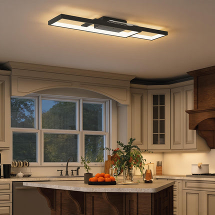 Stmívatelné LED stropní svítidlo, 43W, 4600LM, 3000-6000K, černé