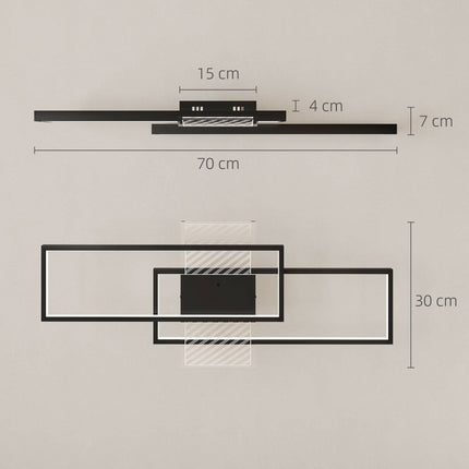 Stmívatelné LED stropní svítidlo, 43W, 4600LM, 3000-6000K, černé