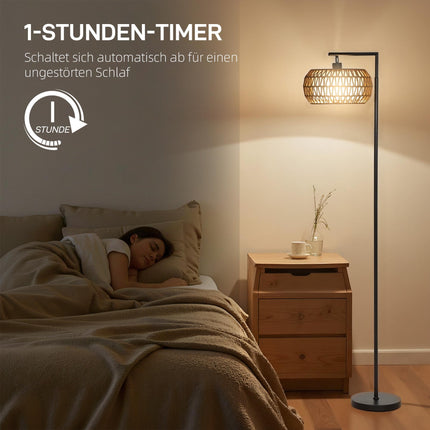 Dimmable LED Floor Lamp, Dual Shade, 3 Color Temps, Black