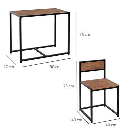 Jídelní set: stůl se 2 kovovými židlemi, přírodní povrch
