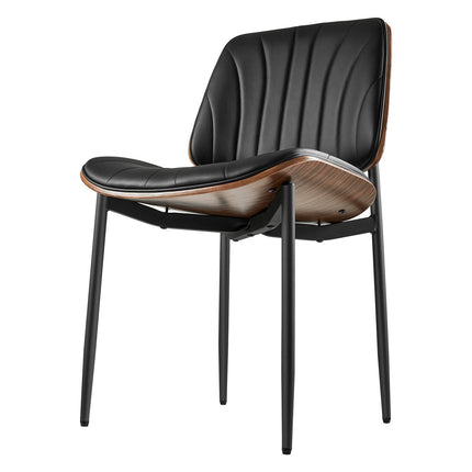 Dining Room Accent Chairs, Set of 2, PU Leather, Black