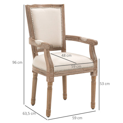 Jídelní křeslo s lněným čalouněním, vintage design