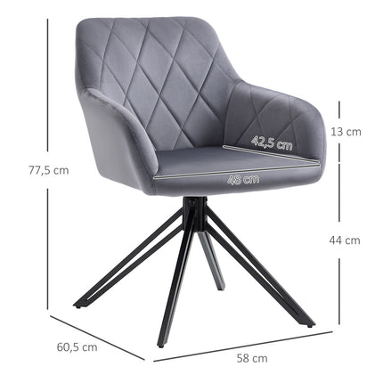 Čalouněná jídelní židle ocelově šedá, retro sametový design