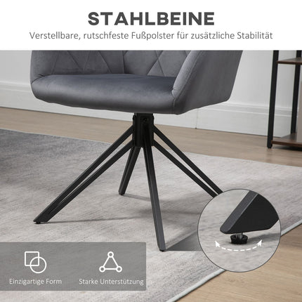 Čalouněná jídelní židle ocelově šedá, retro sametový design