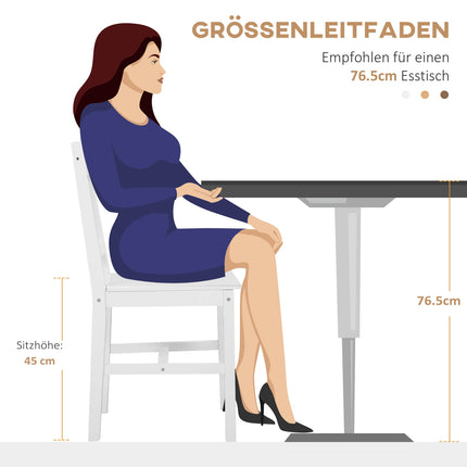 Sada 4 ks moderních jídelních židlí, opěradlo z bílé borovice
